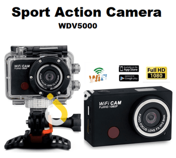 Sports Action Camera With Ir Remote 5Mp Hd 1080P Waterproof Built-In Wifi - Imported From Uk